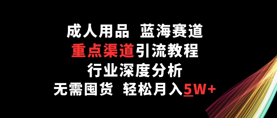 成人用品/引流教程/无需囤货/轻松月入5W+ 第1张