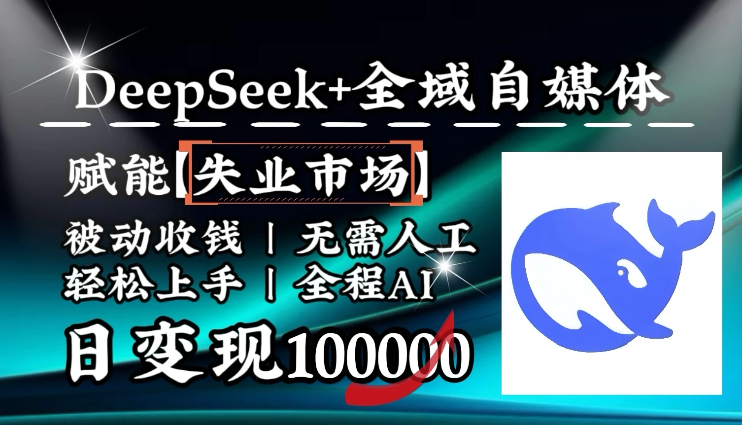 eepSeek+失业市场，全自动操作，结合人人刚需，单月利润轻松破100000＋