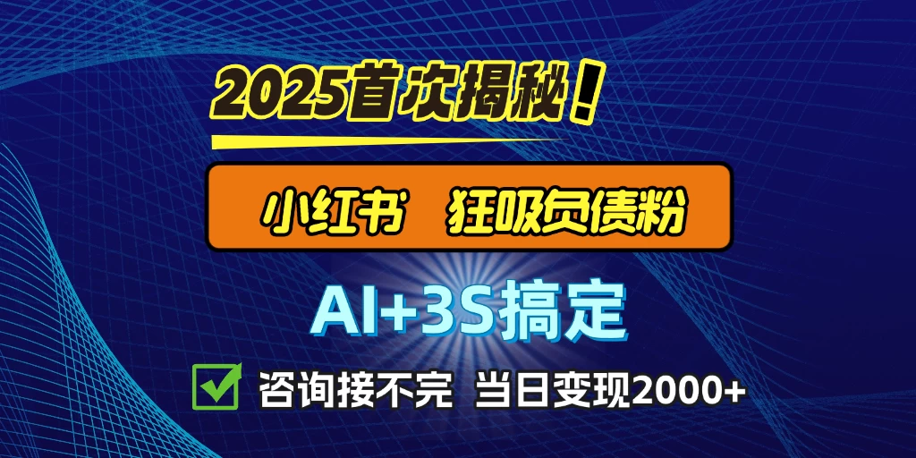 引流天花板：最新小红书狂吸负债粉思路，咨询接不断，日入2000+ 第1张