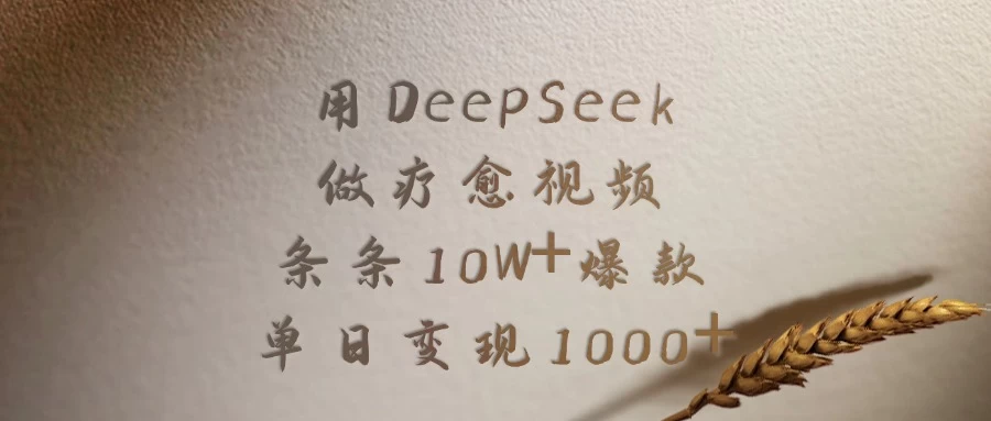 用DeepSeek做疗愈视频，条条10W+爆款，单日变现1000+ 第1张